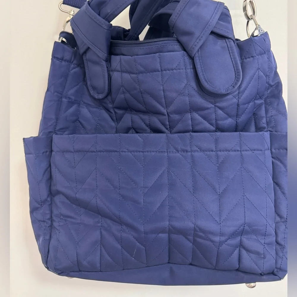 Laura Ashley Deep Blue Quilted Baby Bag